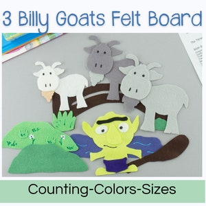 Three Billy Goats Flannel Board or Felt Board Story for Librarians + Preschool Teachers | Circle Time or Storytime Teacher Appreciation Gift
