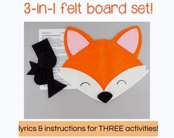 Fox and Shape Noses Felt Board Story for Circle Time| Fox Flannel Board for Preschool Story Time | 3-in-1 felt story