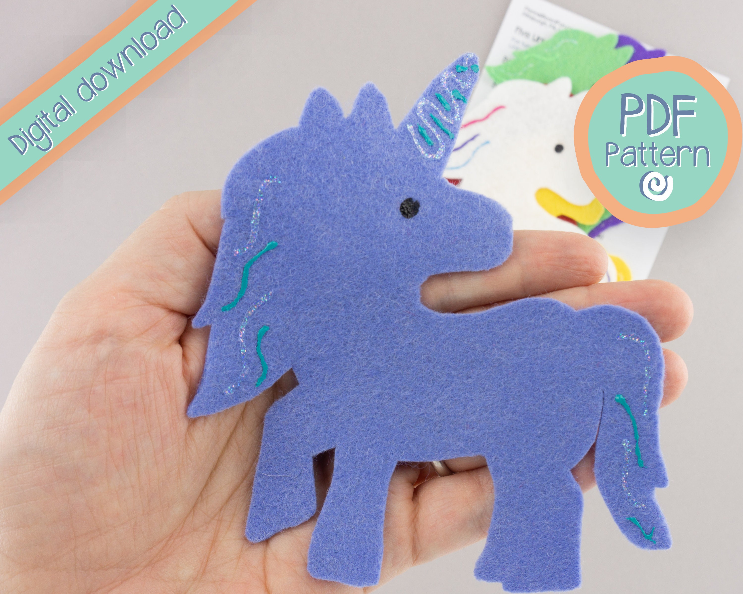 pattern for unicorn felt board story cute unicorn counting etsy