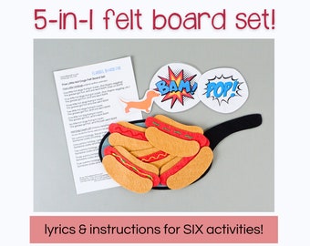 Historia de perros calientes en tablero de fieltro: 5 rimas para la hora del círculo preescolar