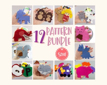 Paquete de patrones para tablero de fieltro: 12 conjuntos para la hora del cuento (patrón en PDF)