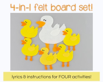 Five Little Ducks Felt Board Story | Flannel Board Activity, Preschool Teacher Librarian Song, Homeschool Montessori Teacher Gift