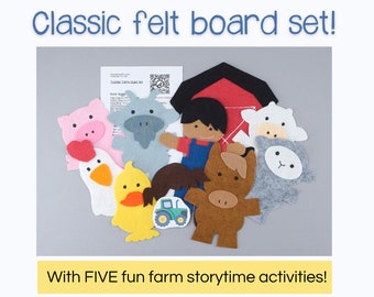 Old MacDonald Farm Felt Board Story | Felt Animals Flannel Board Song Circle Time Set for Teaching Toddlers + Preschool