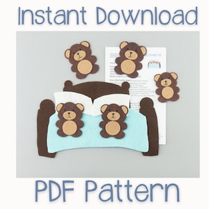 Five Bears in the Bed Felt Board Pattern: Story Time DIY (PDF Pattern)
