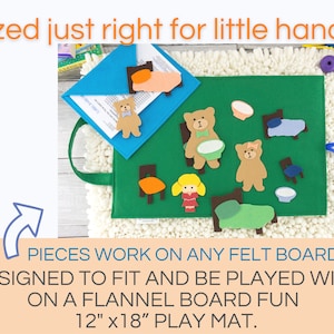 Goldilocks and the Three Bears Felt Board Quiet Activity, Montessori Child's Learning Toy, Busy Book, Busy Bag or Quiet Book Style Felt Toy image 2
