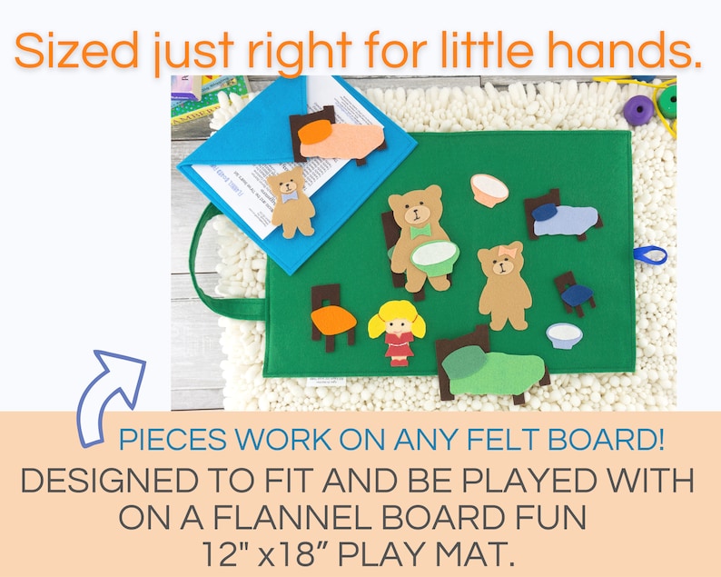 Goldilocks and the Three Bears Felt Board Quiet Activity, Montessori Child's Learning Toy, Busy Book, Busy Bag or Quiet Book Style Felt Toy image 2