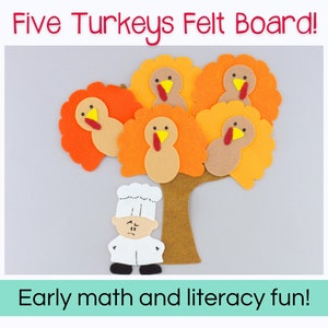 Five Fat Turkeys Felt Board Set: Thanksgiving Story Time