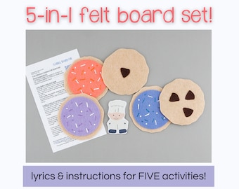 Five Cookies Felt Board Story Circle Time Activity | Cookie and Baking Circle Time Counting and Colors Flannel Board Activity