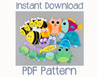 PDF Pattern for Over in the Meadow Felt Board & Flannel Board Circle Time Game, Animal Babies Felt Board Pattern | Preschool Storytime Felts