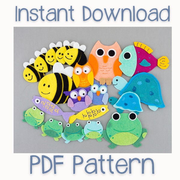 PDF Pattern for Over in the Meadow Felt Board & Flannel Board Circle Time Game, Animal Babies Felt Board Pattern | Preschool Storytime Felts