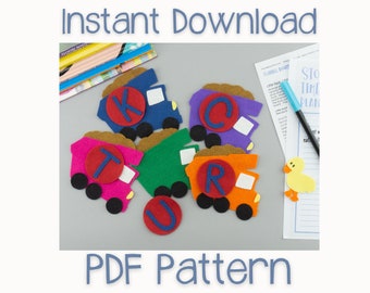 Truck Bingo Felt Board Pattern: Vehicle Circle Time Game (PDF Pattern)