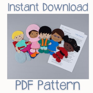 Inclusive Multicultural Kids Felt Board Story Pattern: Friendship Circle Time (PDF Pattern)