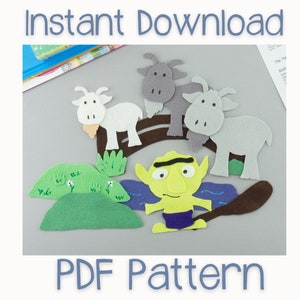 Three Billy Goats Felt Board Story Pattern for Circle Time (PDF Pattern)