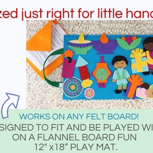 4-in-1 Felt Board Diwali Story Set with Multiple Songs and Games Preschool Kids Diwali Gift Diwali Flannel Board Set for Kindergarten image 3