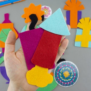 4-in-1 Felt Board Diwali Story Set with Multiple Songs and Games Preschool Kids Diwali Gift Diwali Flannel Board Set for Kindergarten image 7