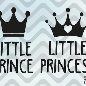 Little prince Little princess svg t-shirt design for cutting machines