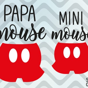 Papa souris Mini souris svg eps couper fichiers duo chemises duo , chemises assorties
