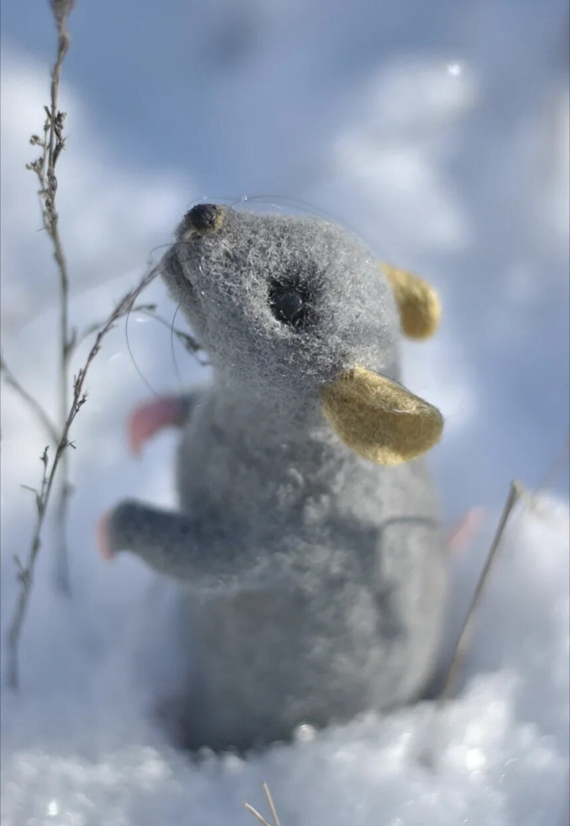 Needle felted mouse. Toy gray mouse. Realistic toy. Realistic Etsy