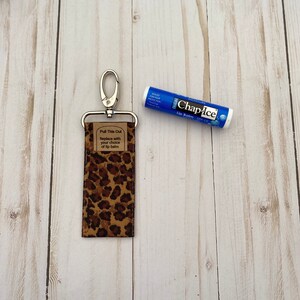Cheetah Ribbon Lip Balm Holder