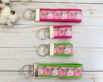 Lilly Inspired Ribbon Key Fob Wristlet/ Mini Key Fob