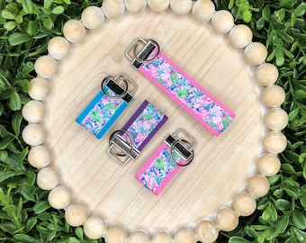 Lilly Inspired Ribbon Key Fob Wristlet/ Mini Key Fob