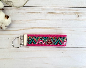 Lilly Inspired Ribbon Key Fob Wristlet