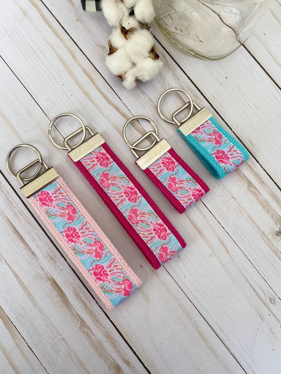 CarrieMadeMine Lilly Inspired Ribbon Key Fob Wristlet/ Mini Key Fob