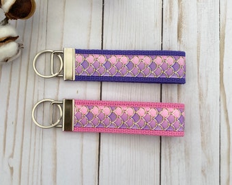 Mermaid Scales Ribbon Key Fob Wristlet