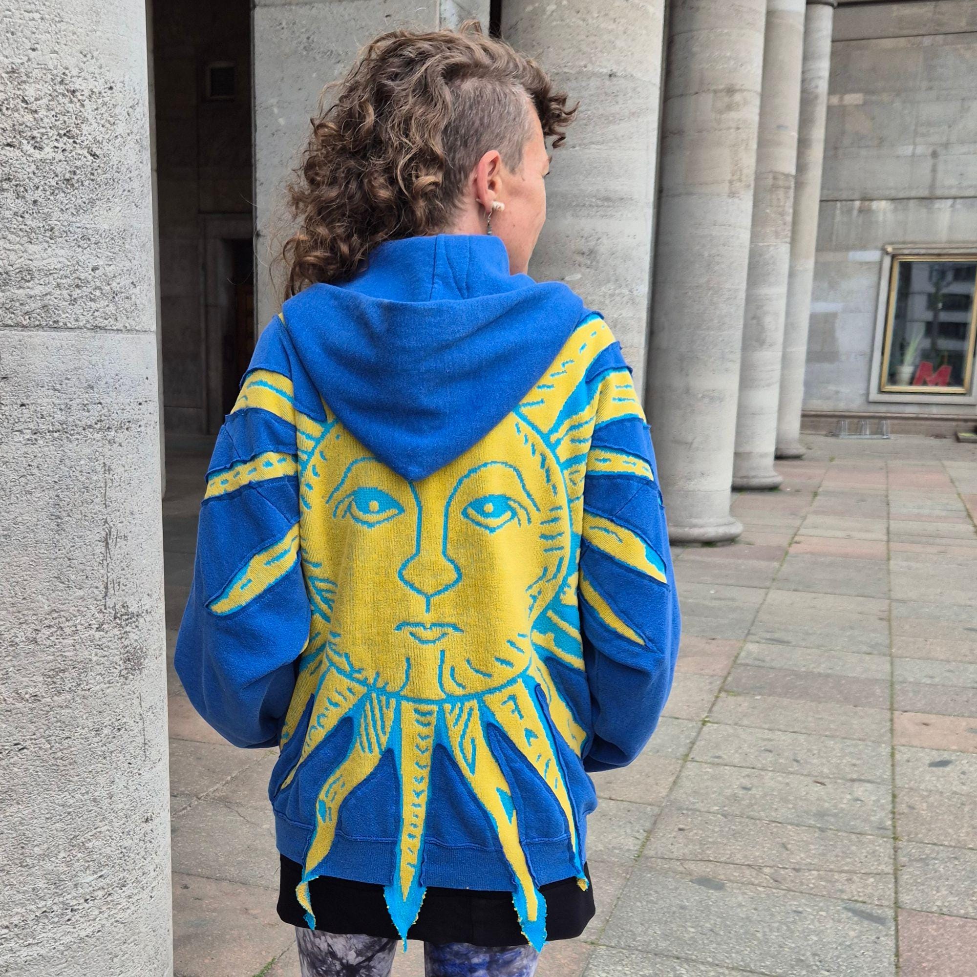 Kapuze Strickjacke Regenbogen Damen Regenbogen Jacke Goa Jacke