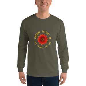 Billy Strings Red Daisy Themed Unisex Long Sleeve T-shirt Billy Strings Shirt, BMFS Shirt Billy Strings T-Shirt  Bluegrass Fan Art