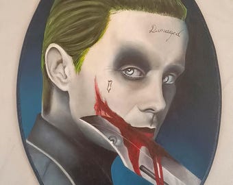 Joker – Jared Leto Oil Portrait – Suicide Squad– Original Painting Gothic Pop Style