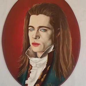 Oil portrait of Louis de Pointe du Lac – Brad Pitt in Interview with the Vampire – Gothic vampire fan art – Anne Rice cult film art