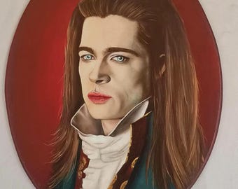Oil portrait of Louis de Pointe du Lac – Brad Pitt in Interview with the Vampire – Gothic vampire fan art – Anne Rice cult film art