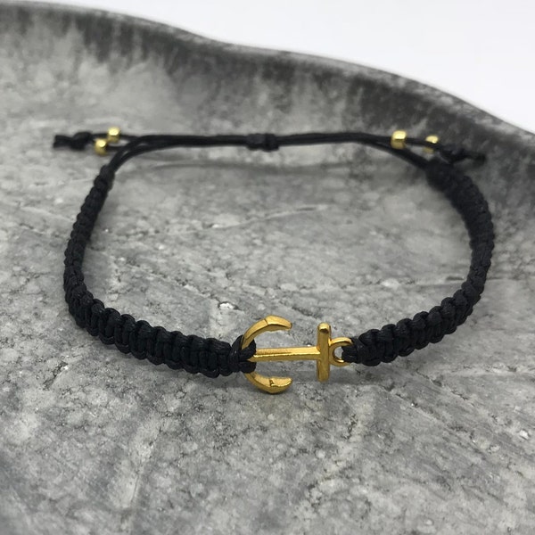 bracelet with golden anchor