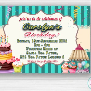 Dessert Birthday Invitation, Dessert Themed, Cupcakes Themed , Cakes Themed, Birthday Invites, Printable Birthday Invites - DIGITAL FILE