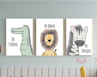 3 Piece Inspirational Wall Art, Plants Sayings Picture, Quotes Canvas Prints for Office Decor, Framed Artwork Women Men Kids Home Wall Decor