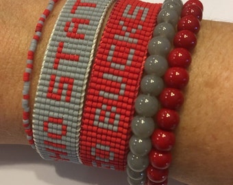 Ohio State Buckeyes bracelet, buckeyes bracelet, OSU jewelry, BIG 10 bracelet, College Jewelry