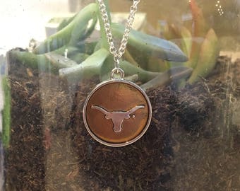 University of Texas jewelry, Longhorns necklace, college necklace, college jewelry