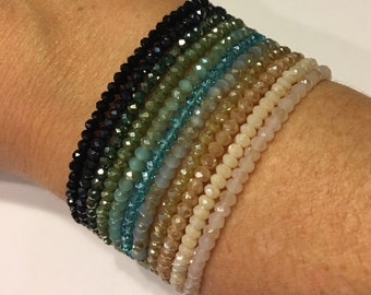 Crystal stretch bracelet, sparkle bracelet, stretch bracelet, minimalist bracelet, stacking bracelet, cuff bracelet
