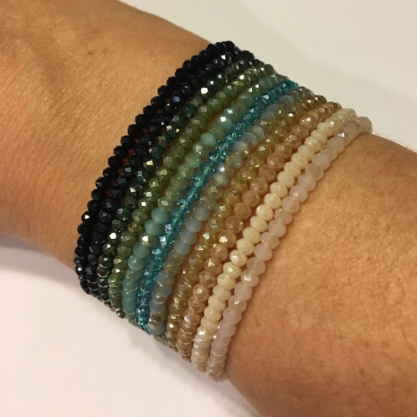 Crystal stretch bracelet, sparkle bracelet, stretch bracelet, minimalist bracelet, stacking bracelet, cuff bracelet