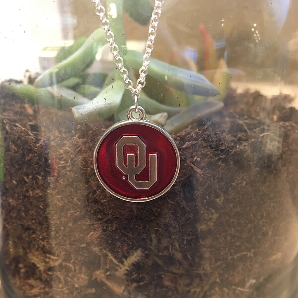 University of Oklahoma jewelry, Sooners necklace, college necklace, college jewelry
