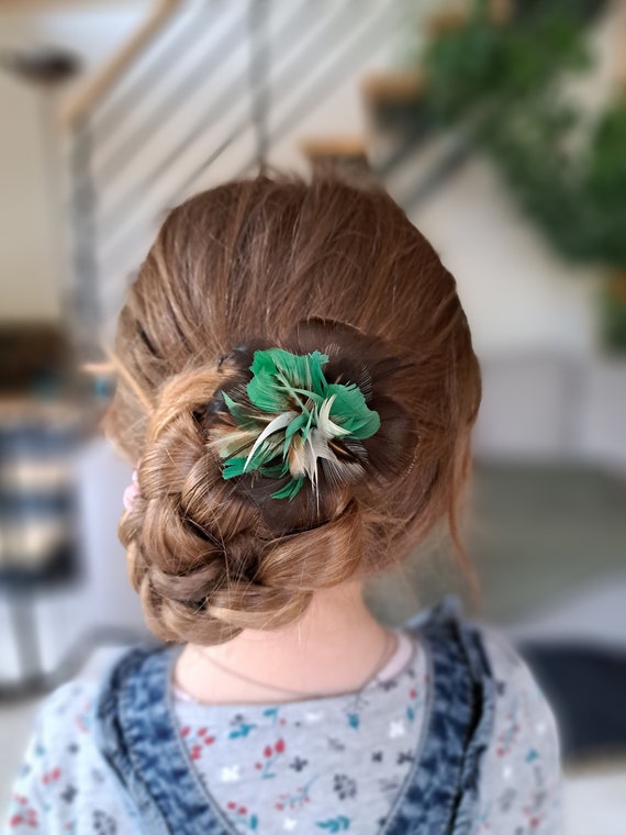 Romantic Hairstyle: Half-Up Flower Bun For Prom - Luxy® Hair
