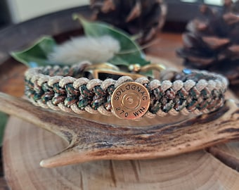 Rifle case bracelet - hunter gift - sport shooter shell - hunting - survival paracord - deer - wild boar - roe deer - doe