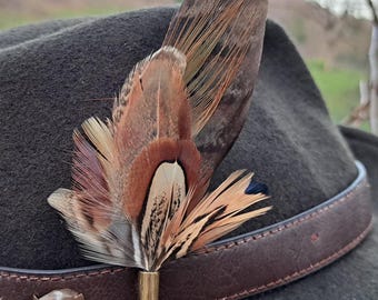 Broche Plume Naturelle Vintage - Accessoire élégant Pour Vêtements, Chapeaux - Décoration Fête, Mariage