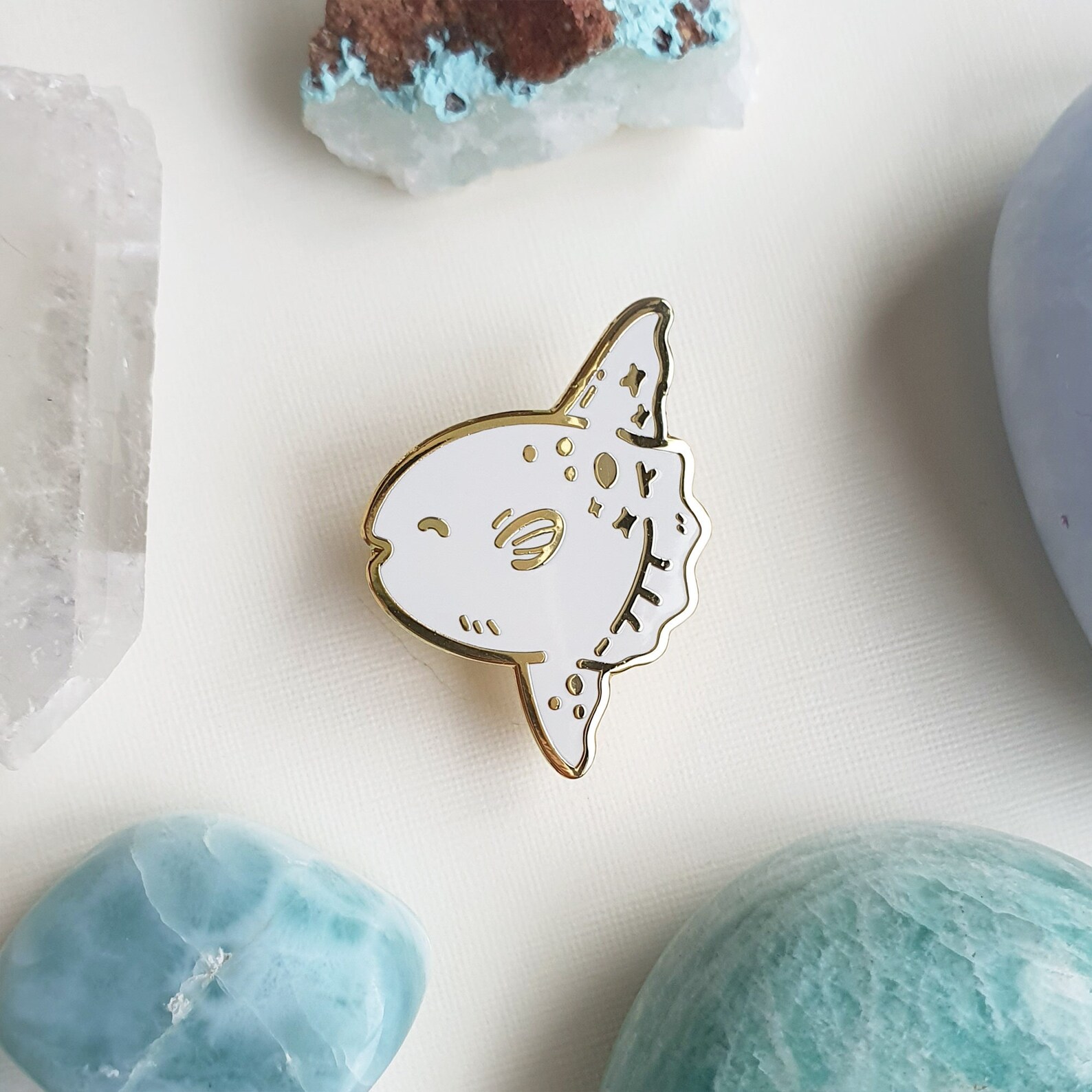 Sunfish Rudder Pin Happy Sun Fish Pin, Mola Mola Gold Hard Enamel Pin, Ocean Lover ...