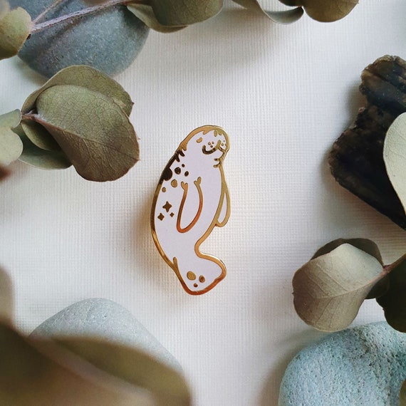 Collectible Pin Manatee Pin Hard Enamel Pin Land and Sea Enamels Save the Ocean