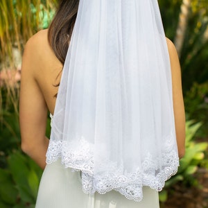 Bridal Accessories, Wedding Veil, Bridal Veil White, Lace Wedding Veil, Boho Wedding Veil, Short Wedding Veil ,Embroidered Veil, Soft Veil