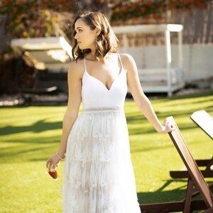 Lace Beach Wedding Dress: White Bohemian Bridal Gown