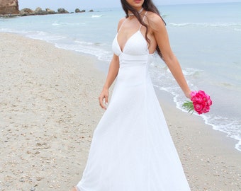 Boho Wedding Dress, Beach Wedding Dress, Wedding Dress, White Wedding Dress, White Bridal Gown, Vintage Wedding Dress, Long Wedding Dress