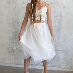 Wedding Skirt, Bridal Separates, White Bridal Skirt, Short Wedding Skirt, Boho Wedding Skirt, Lace Wedding Skirt, Midi Skirt,White Separates